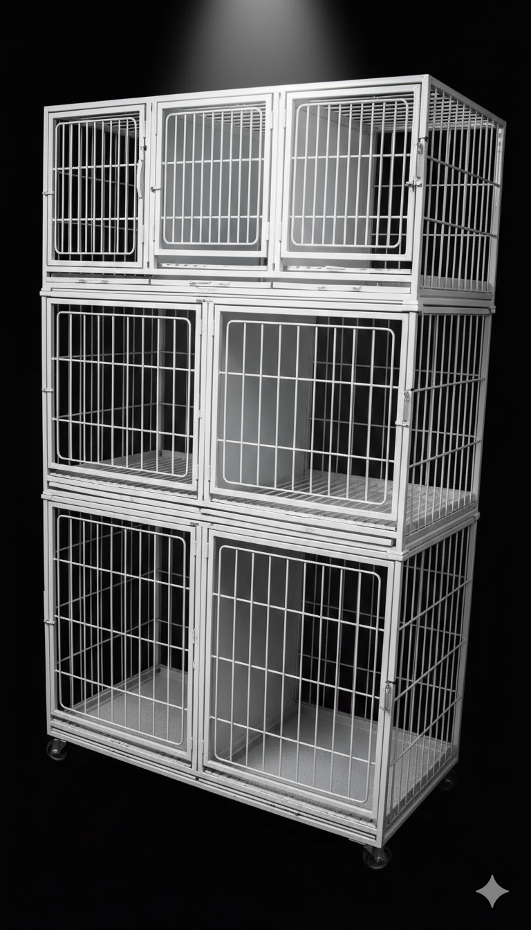 Canil Vertical de 07 Lugares Azul